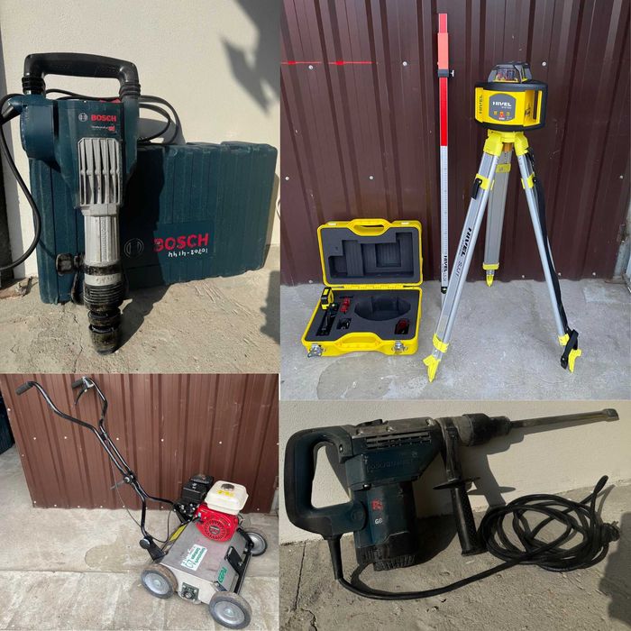 Wynajmę młoty/wiertarki udarowe wertykulator niwelator laserowy