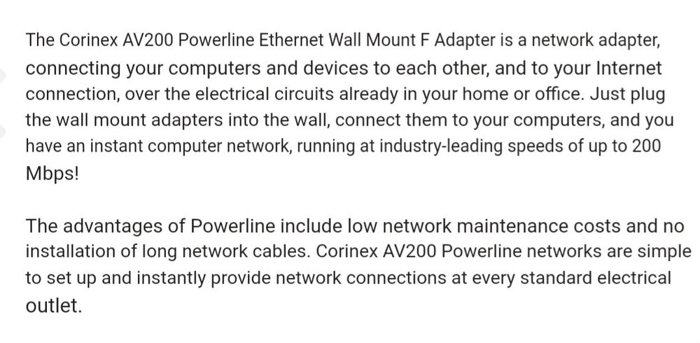 Powerline Corinex AV200
