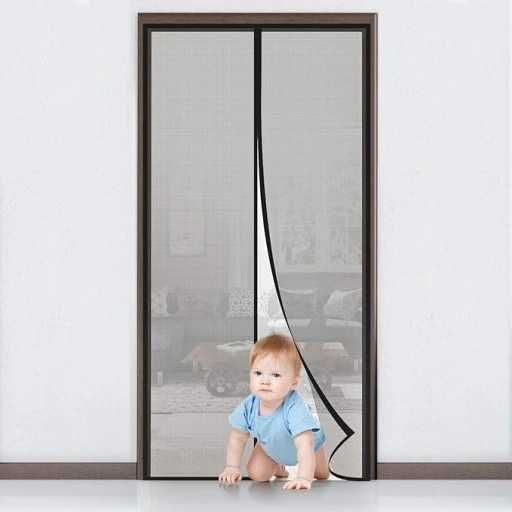 MOSKITIERA MAGNETYCZNA na drzwi Balkonowe Magnesy Zasłona120x220CZARNA