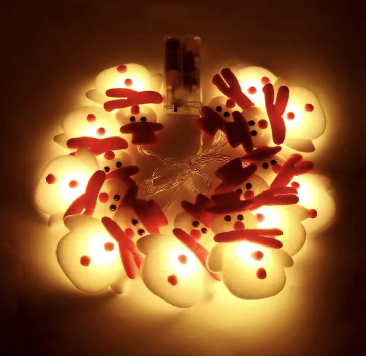 Lampki świąteczne bałwanki LED