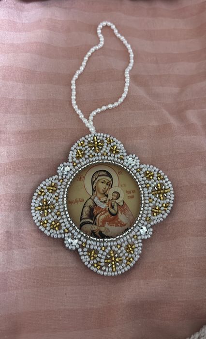 підвіска оберіг для військових у машину талісман ікона Богородица святий Миколай