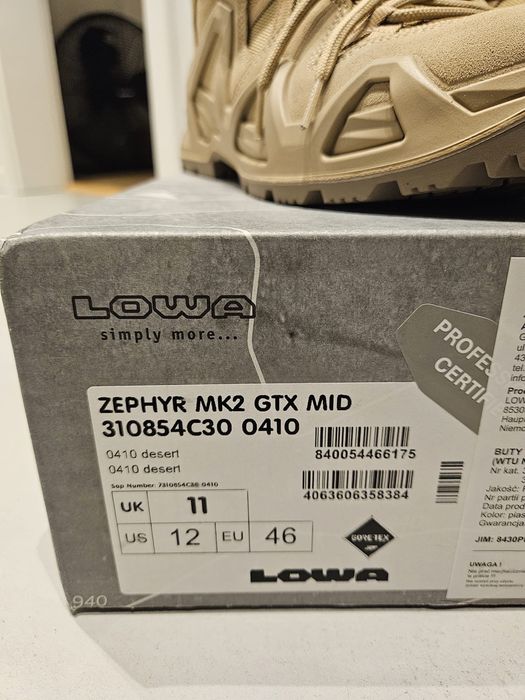 Lowa zephyr mk2 gtx mid roz.46