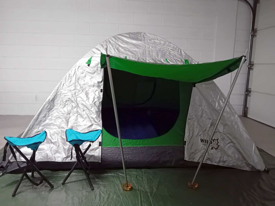 Tenda campismo 4 pessoas + colchão insuflável casal + 2 bancos oferta