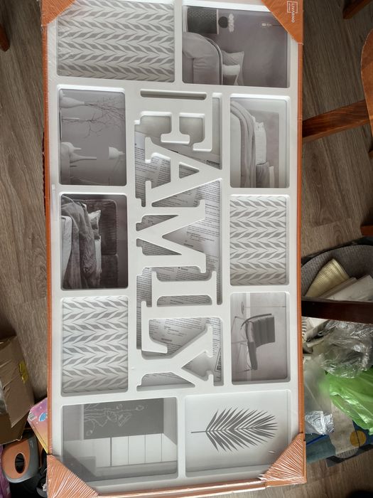 Ramka kolaz family bialy