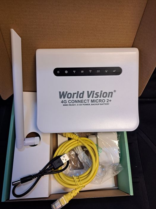 Комплект мобільного 4g інтернету  роутер World Vision з АКБ, антена