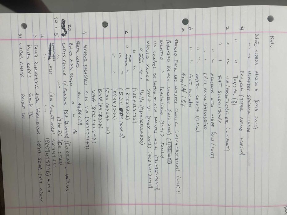 Lote de peças, (Botoes, balastros,.) Tudo novo