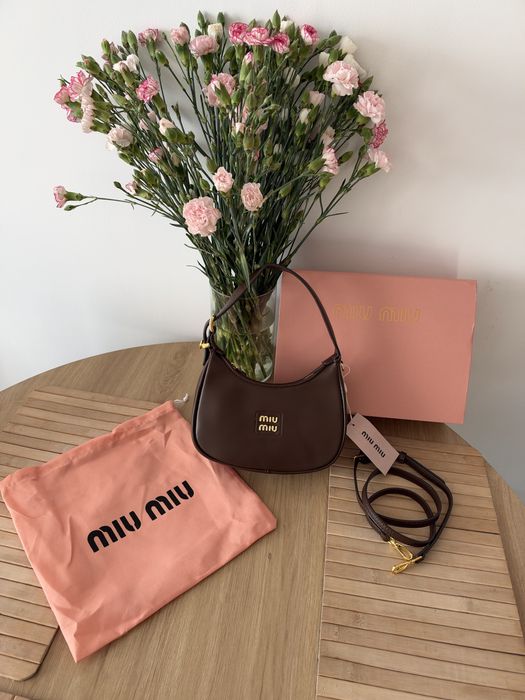 Torebka MiuMiu Hobo Bags Dark Brown Torba Miu Miu Chocolate