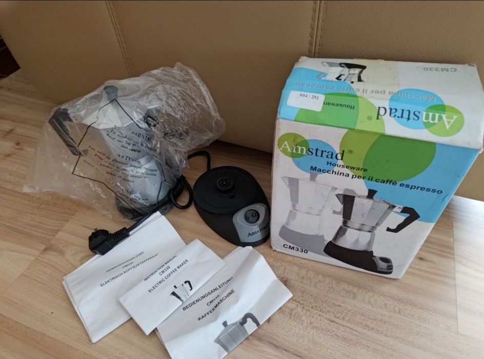 Elektryczna kawiarka Amstrad CM330 super espresso nowa do domu i biura
