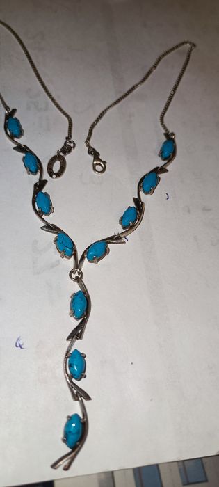 Naszyjnik srebro turkus