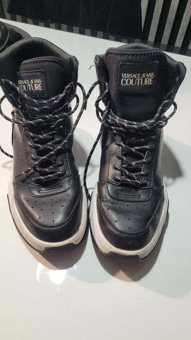 Buty sportowe sneakersy za kostkę czarne Versace Jeans Couture