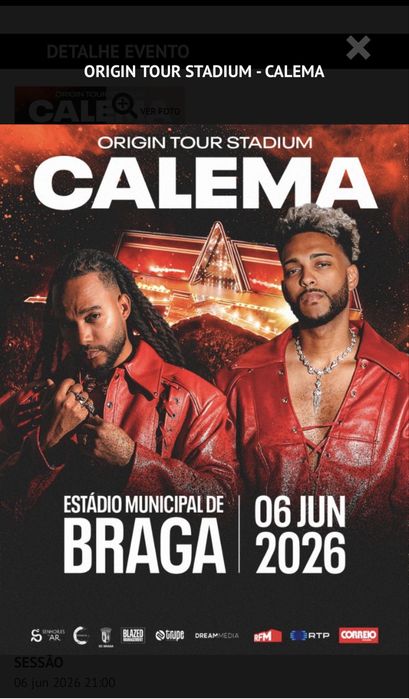Bilhetes fisicos Calema, em Braga