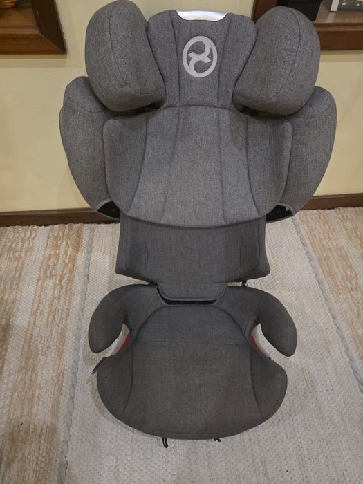 Cadeira auto da marca Cybex, modelo Solution Q3-fix plus, cor: Manhattan Grey-mid grey (Cinza Manhattan), grupo: 2/3 (para crianças de 15 a 36 kg)