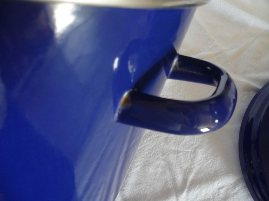 Panela esmalte azul 36cm Ø  31cm alto WESTFALIA R. F. Alemanha anos 70