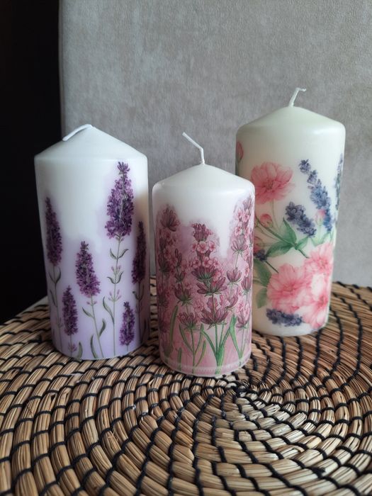 Świeca parafinowa zdobiona