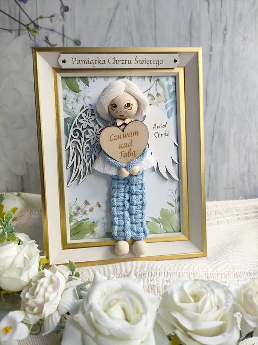 Pamiątka Chrztu Świętego Anioł Stróż dla chłopca