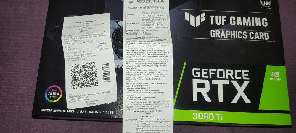 RTX 3060 ti Asus TUF GDDR6