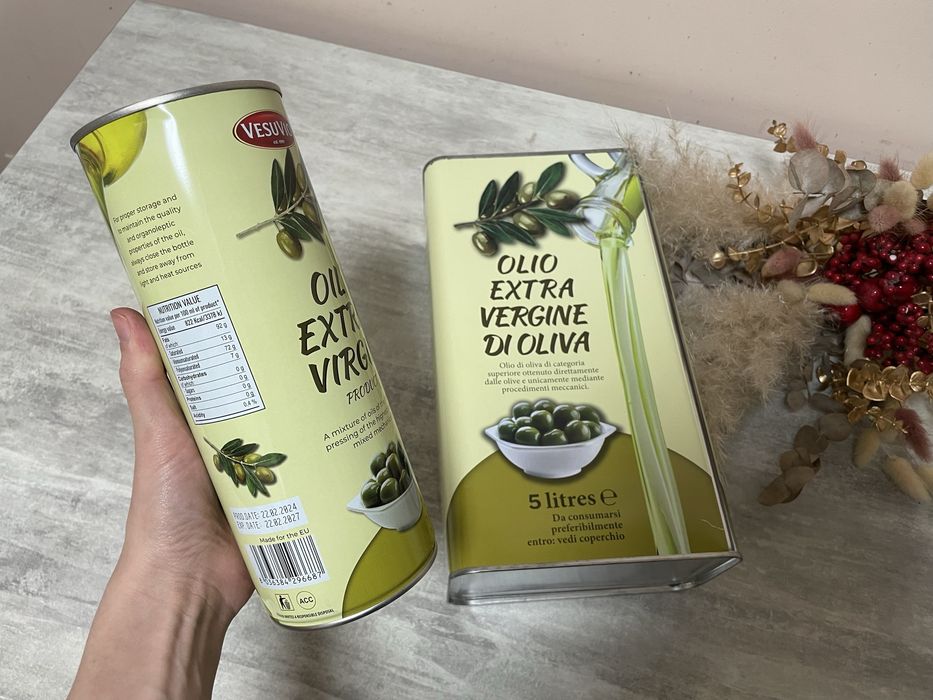 Оливкова олія рафінована. Італійська. 1 л і 5 л. Жестяна банка