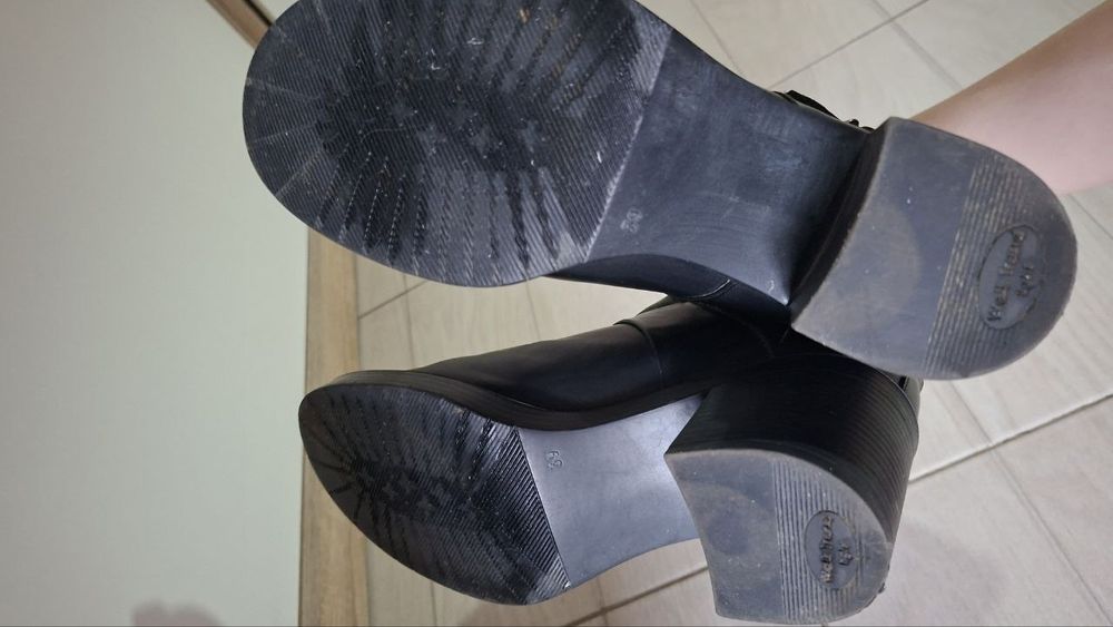 Жіночі черевики, Натуральна шкіра, чорні, 39, весна осінь