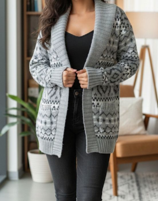 Кофта жіноча светр жіночий теплий в'язаний з візерунком Michele Boyard