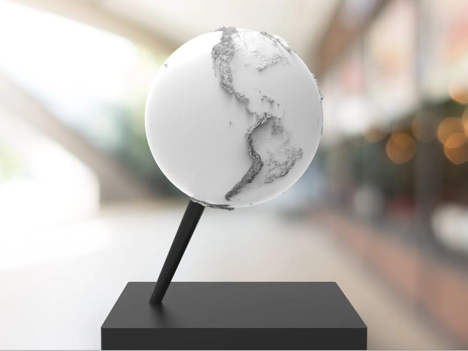 Globo Topográfico da Terra Levitação