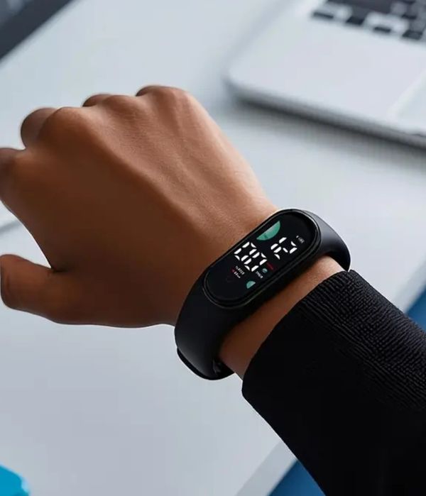 Pulseira desportiva com ecrã tátil LED.