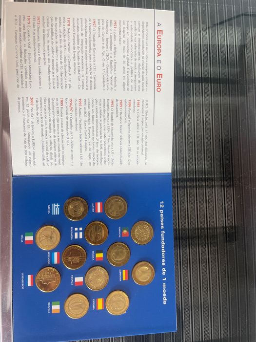 Album comemorativo União Europeia 2002 - Completo, 12 moedas originais, Estado Impecável