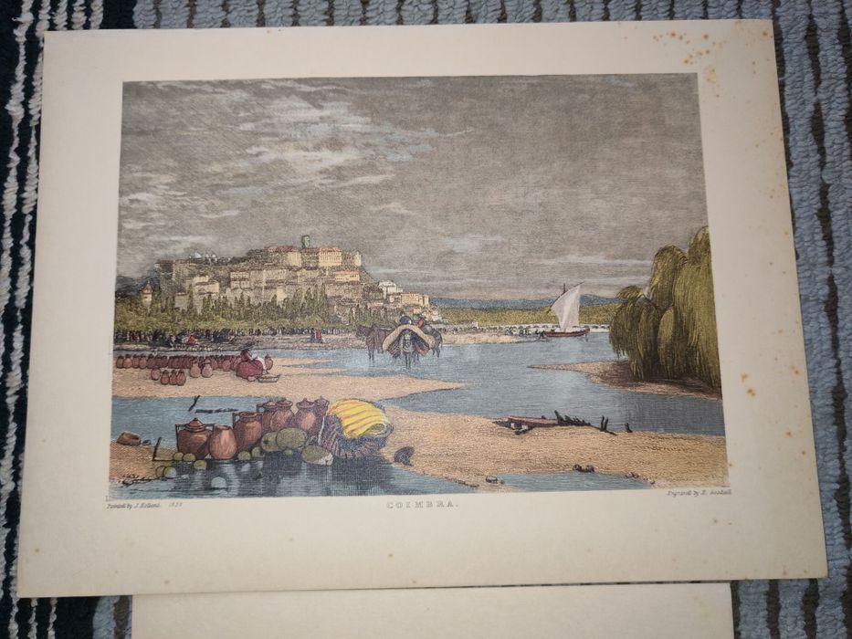 Gravuras antigas de Coimbra – lote 3 peças