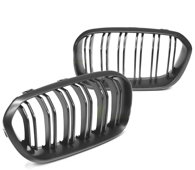 GRELHA DESPORTIVA BMW F20 F21 LCI 15-19 DUPLA LAMINA PRETO MATE
