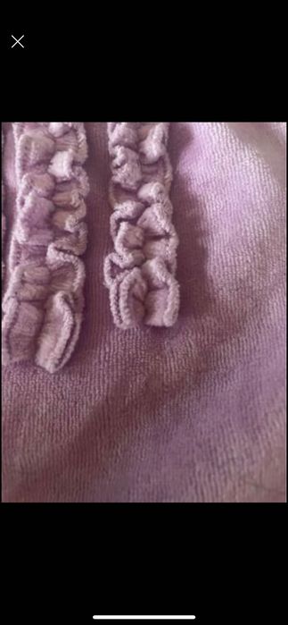 Conj.Túnica lilás/cinzenta de veludo+leggings 12/18 meses