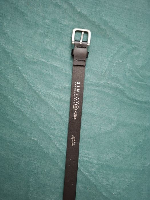 Czarny pasek sinsay XL 121 cm w serduszka