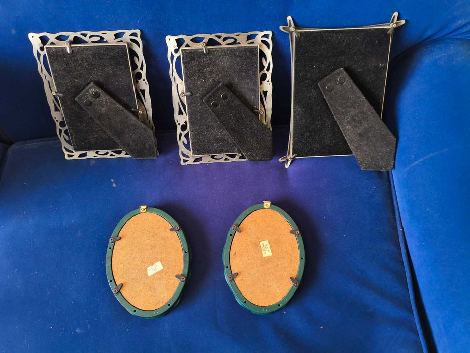 Lote 5 Molduras de Estilo Clássico (Metal e Resina) com Vidro