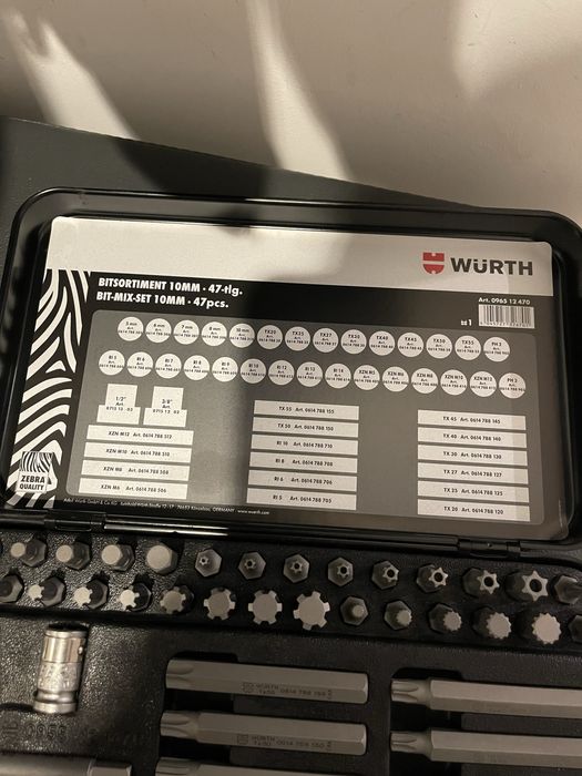 Zestaw bitów Imbus, torx. 10mm. Wurth zebra.