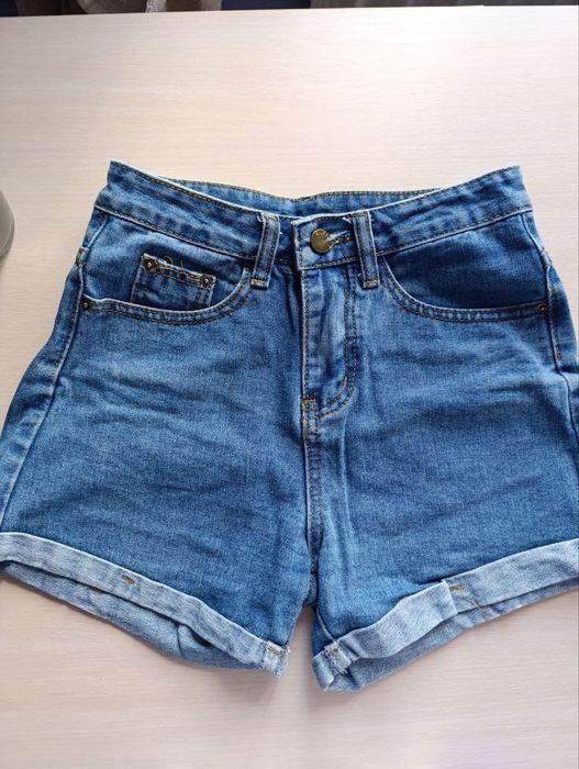 Шорти джинсові, висока посадка, жіночі