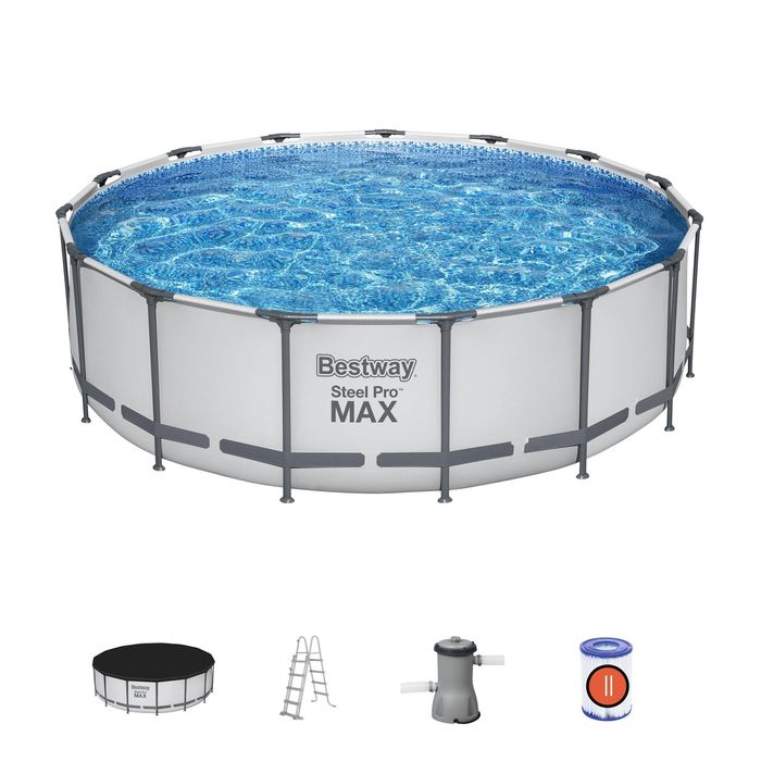 Piscina STEEL PRO MAX circular 457x122cm com depuradora filtro