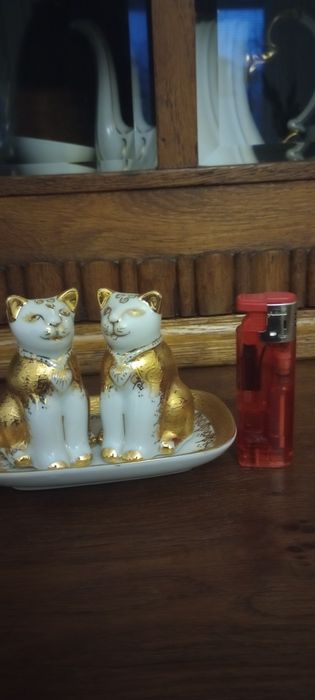 Przyprawniki porcelana pozłacana 24k