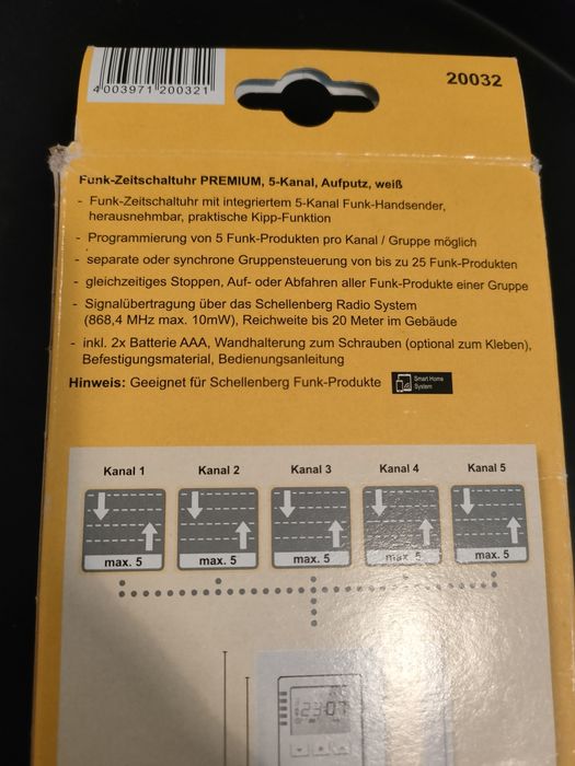 Sterownik schellenberg premium czasowy 5 kanałów smart home