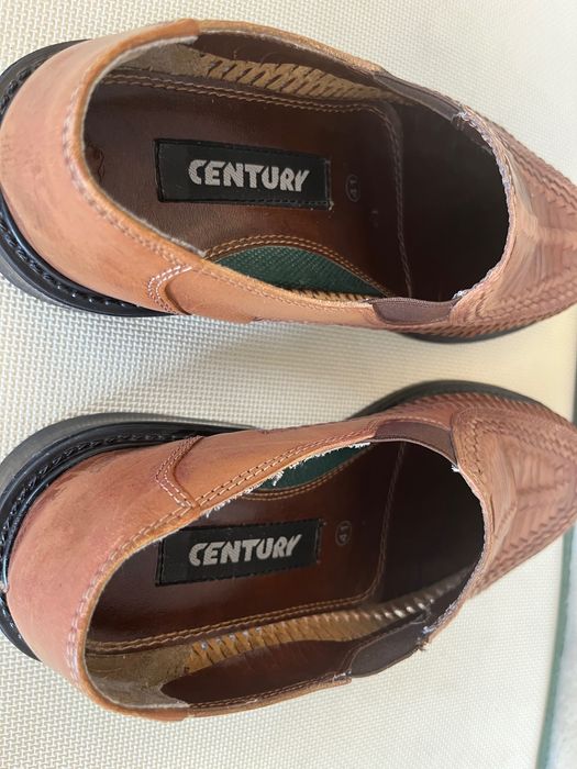 Century letnie skórzane buty męskie plecionka 41