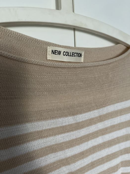 Sweter bezowy w paseczki uni