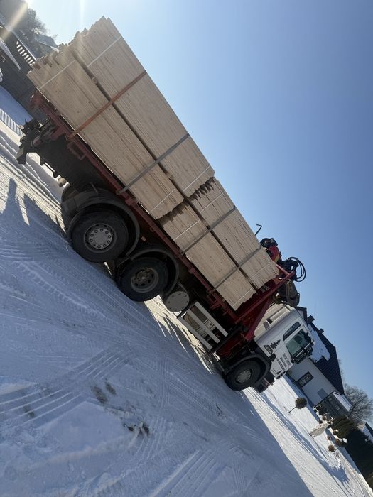 Tartak więźba dachowa tarcica transport hds