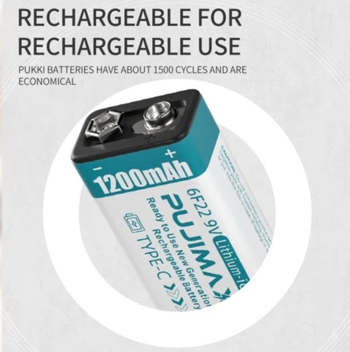 PUJIMAX Аккумулятор 1200 мА/h Крона 6F22 (CR-9V) 9 V, CR123A 3.7 V: 250 ...