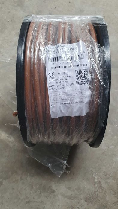Przewód Linka 10mm² 1x10mm H07V-K 10 brązowy 50 Metrów Szpula