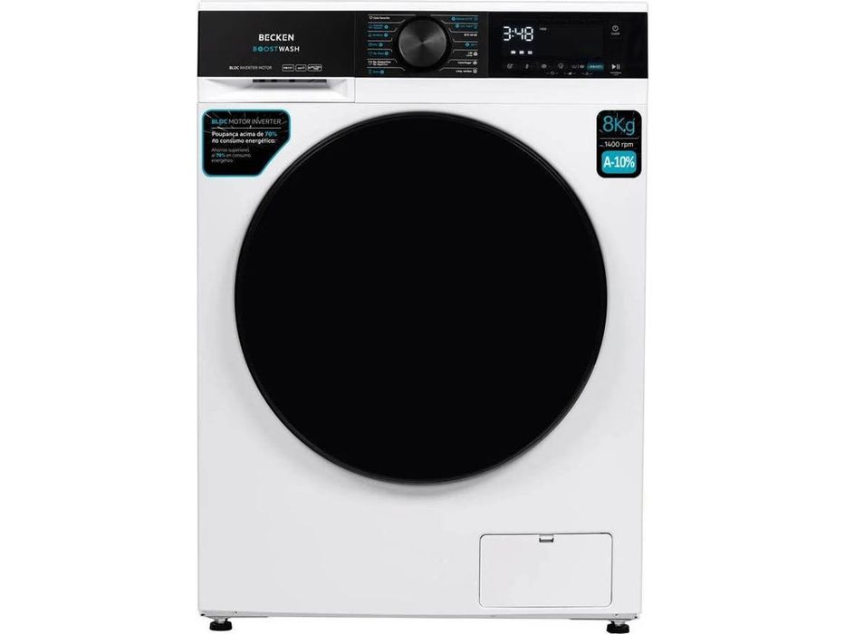 Máquina de Lavar Roupa Becken 8Kg - Inox - 1400 Rpm - Nova c/garantia