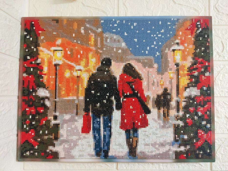 Картина новорічна. Різдво. Алмазна мозаїка