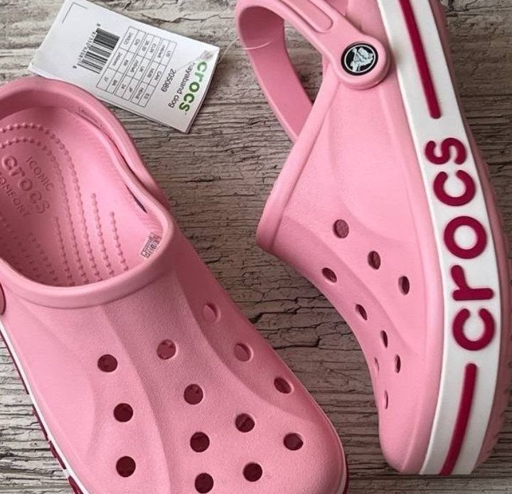 Жіночі сабо   Crocs bayaband pink/крокс баябенди+jibbitz