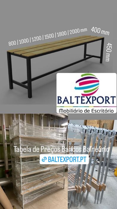 Banco Balneário Corrido Ripas Pinho Compacto Fenólico Para Vestiários