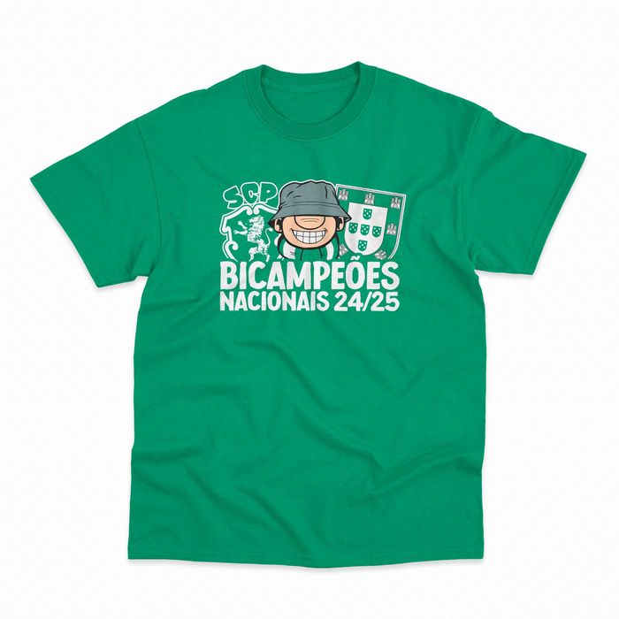 T-shirt Sporting "Bicampeões Nacionais 24/25" 3 cores (Vendo/Troco)