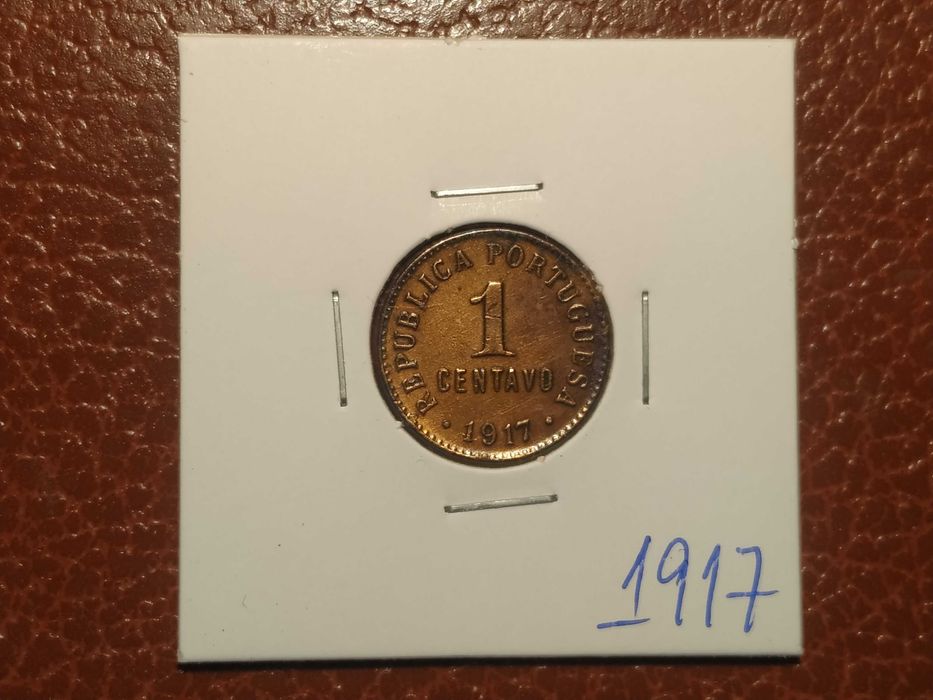 326 Portugal - moeda de 1 centavo de 1917