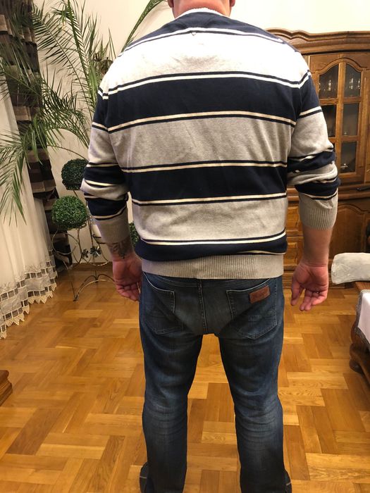 Męski sweter w paski tommy hilfiger XXL