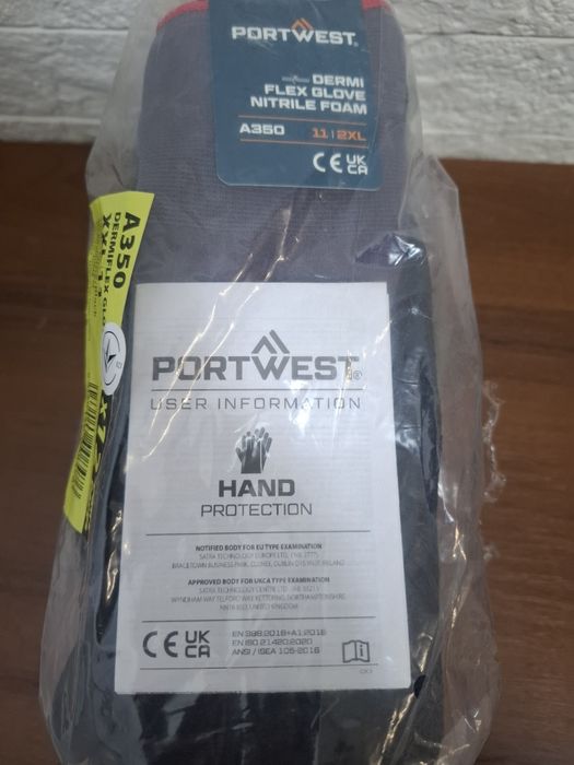 Рукавички робочі з частковим нітриловим покриттям PORTWEST DermiFlex A350
