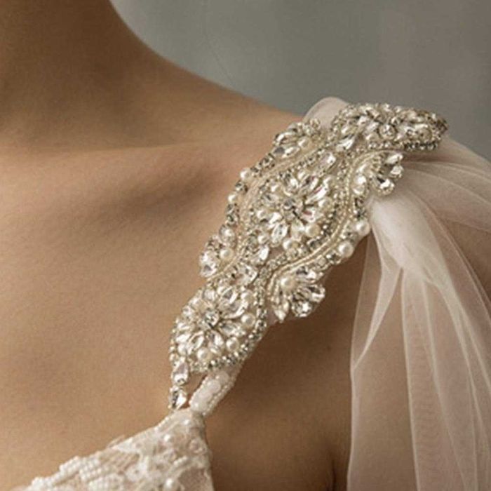 Véu de noiva com apliques ombros capa para vestido - NOVO ENVIO GRÁTIS